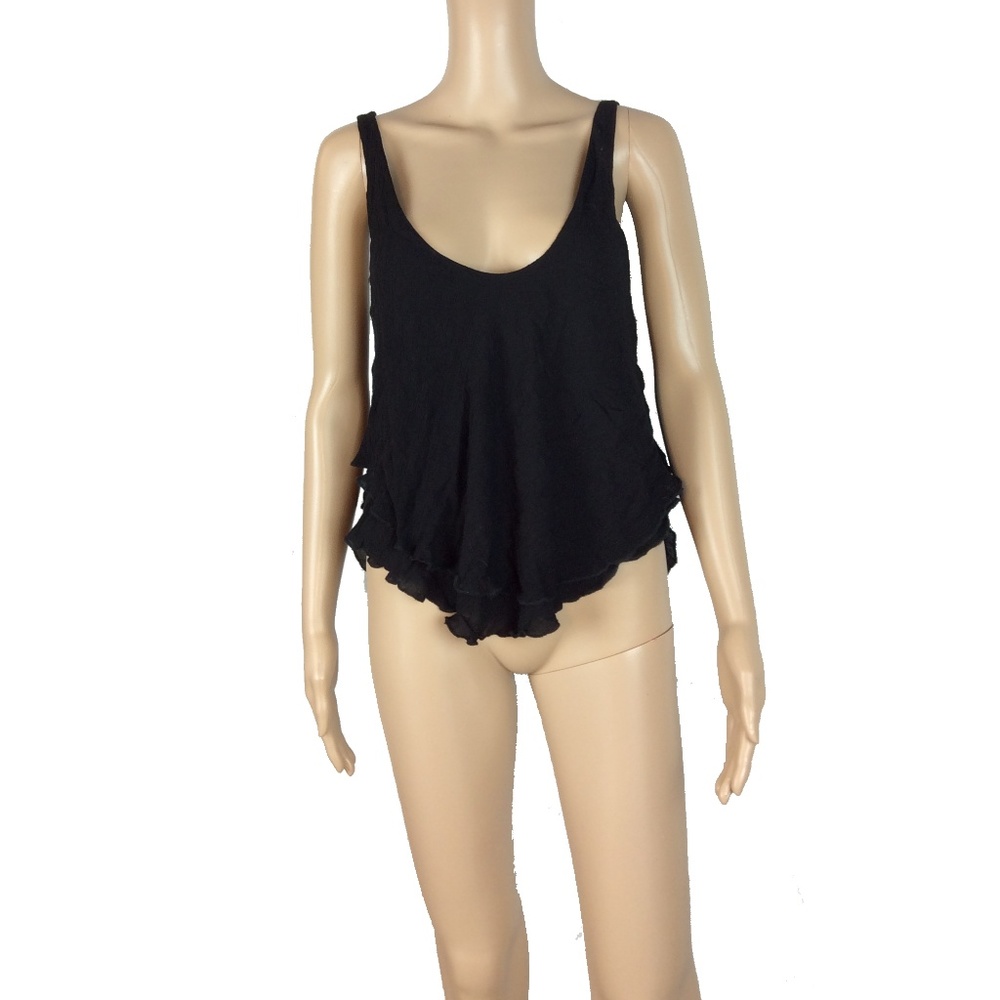 Free People layered gauze open back tank top